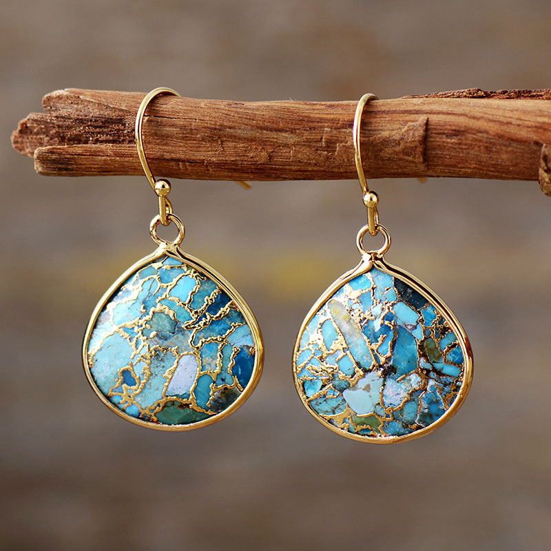 Wholesale Bohemian Natural Stone Water Drop Pendants and Earrings